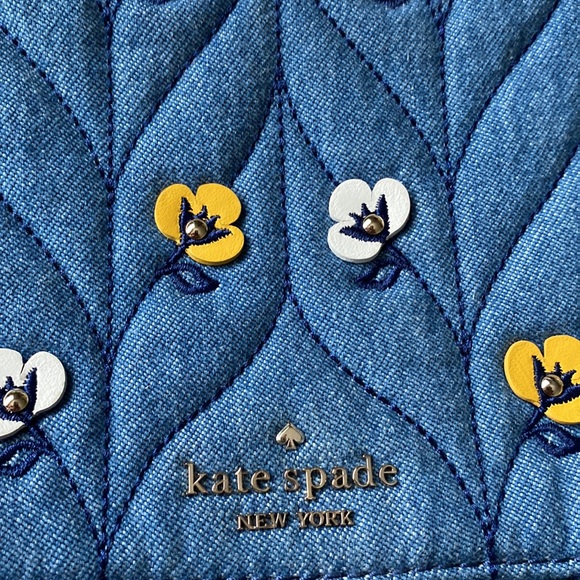 Kate Spade Flowers on Blue Fabric Bag - Picture 8 of 8